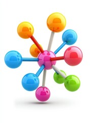 Obraz premium Colorful Molecular Structure with Spheres and Connecting Rods
