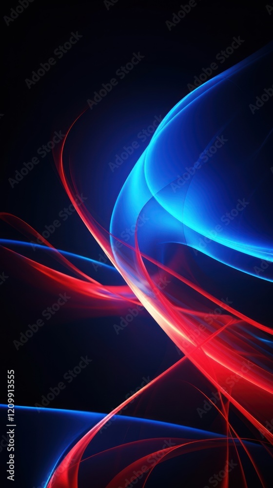 Canvas Prints blue and red neon glowing twisted cosmic lines backgrounds abstract pattern