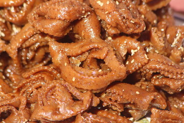 Chebakia Close Up, Traditional Moroccan Cookie