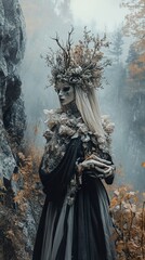 Obraz premium Enchanted Forest Woman: A Dark Fairytale Photography