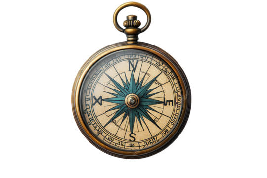 vintage compass with an ornate design. showcasing a circular brass casing and a detailed compass rose the compass points to the cardinal directions. emphasizing its navigational purpose it symbolizes