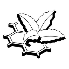 Composition and compound in hemp isometric vector icon,Cannabis and marijuana symbol, cannabinoids sign, healthcare Herb illustration, Genetics of hybrid strain leaf concept