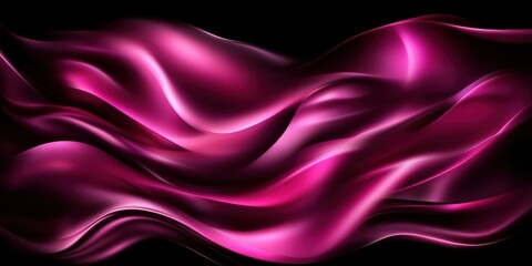 Obraz premium Abstract flowing pink fabric with smooth curves against a black background.