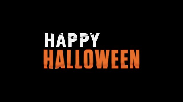 Happy halloween text animation with wavy aberration and distortion effects