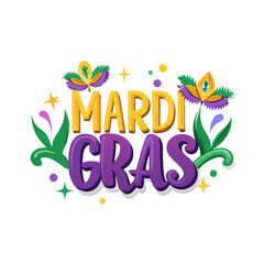 Obraz premium Bright and Fun Mardi Gras Logo for Branding