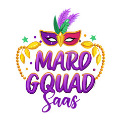 Elegant Mardi Gras Mask Logo for Event Promotions
