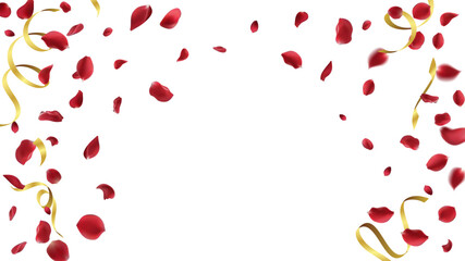 February 14 Valentine's day,Rose petals wedding or marriage background. holiday decoration. Invitation card, celebration party design