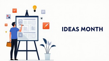 Sketching ideas month a creative business event indoor workspace illustrative perspective design innovation