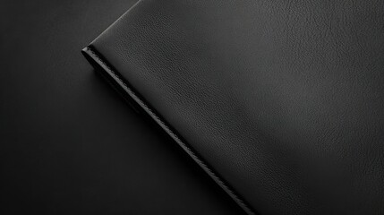 Black Leather Texture Close Up View