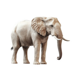 Obraz premium realistic 3d rendering of an elephant standing on a plain white background. highlighting its detailed texture and form the depiction emphasizes the majestic and gentle nature of elephants. making it s