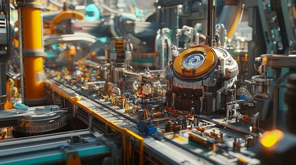 Futuristic Cityscape Industrial Design 3d Render