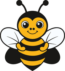 A colorful Cute Bee vector illustration design, Cute Bee silhouette vector art, Cute Bee line art vector, Cute Bee vector icon design
