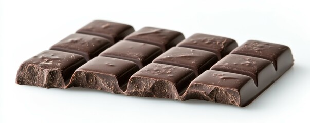 Obraz premium Chocolate Bar, Dark Chocolate, Sweets and Treats, Gourmet Desserts, Chocolate Square, Delicious Dessert, Tempting Snack, Indulgent Treat This image showcases a beautifully arranged chocolate bar