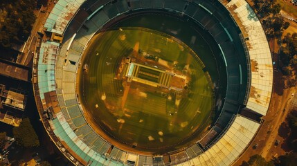 Top view of a cricket stadium