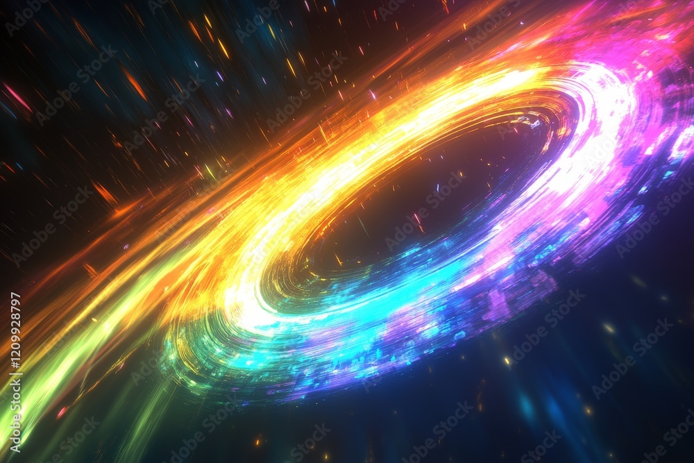 Aufkleber a stunning, swirling vortex of vibrant colors illuminates the infinite universe, creating an awe-str