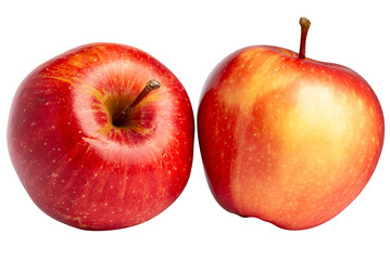 Cutout red royal gala apple, Two red apples with transparent background.