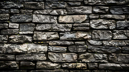 A textured stone wall with varying shades and patterns, showcasing natural beauty.