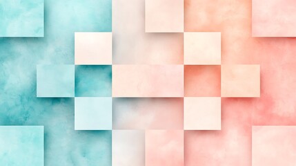 Abstract modern art pastel color blocks on digital canvas from a top-down perspective