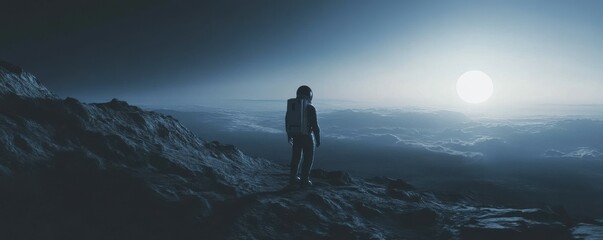 A lone astronaut returning to Earth after a long journey through the cosmos, bringing back a message of hope and inspiration for future generations.