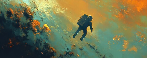 A lone astronaut returning to Earth after a long journey through the cosmos, bringing back a message of hope for the future of humanity.