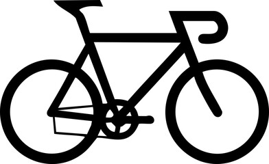 Simple black and white bicycle icon illustration vector.