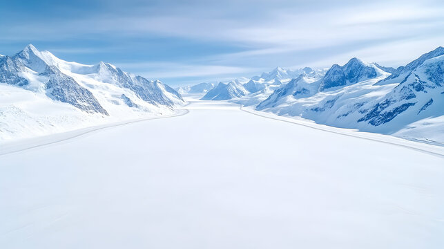 Fototapeta Aletsch Glacier as seen from aircraft window