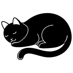 vector illustration of a black cat