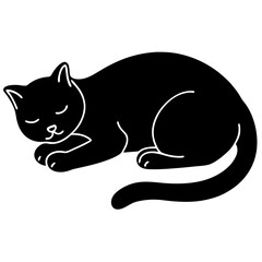 vector illustration of black cat