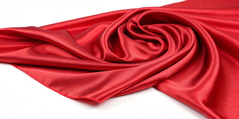 Red Silk Fabric Isolated on Background: A Luxurious Representation of Elegance and Texture