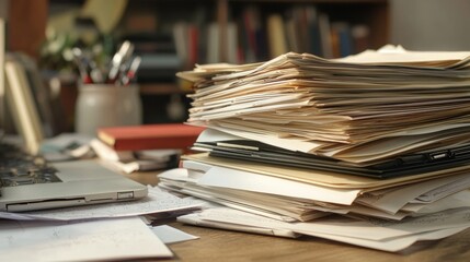Job seeker organizing professional documents in binder