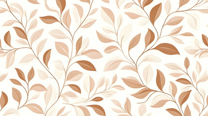 Beige and Mocha Mousse Damask Seamless Pattern