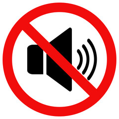 No speaker. No sound icon. Volume Off symbol.  Flat style vector design