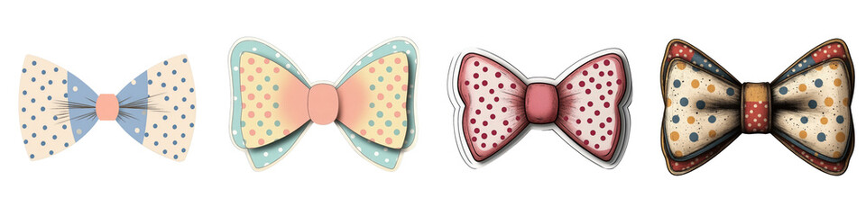 Colorful Bow Accessories with Dots and Patterns for Fashion and Decoration Needs