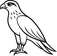 A falcon calligraphy line art silhouette