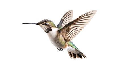 hummingbird in flight isolated on white background
