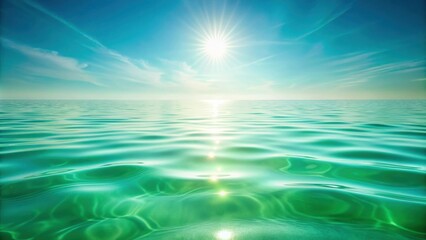 Obraz premium Serene Ocean Surface with Bright Sunlight and Gentle Waves
