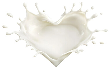 A white heart is shown in a splash of milk