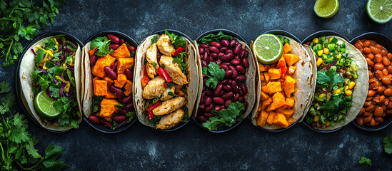 Fototapeta premium Different Traditional Foods generated image 