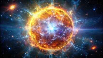 Obraz premium A massive star exploding in a supernova explosion, celestial catastrophe, cosmic event