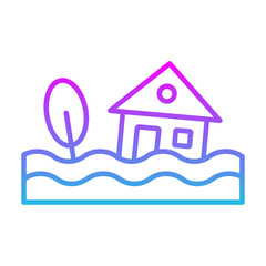 Flooded House Icon