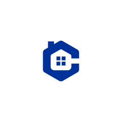 House logo business innovation. C house. simple house inspiration vector template, real estate, building, villa branding