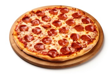 Pepperoni pizza food white background mozzarella