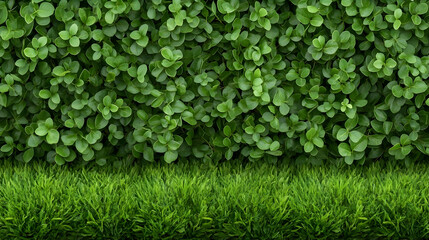 Obraz premium Green hedges and bushes in a row