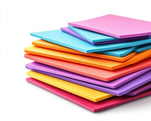 Bright and Colorful Foam Sheets Stacked for Creative Projects