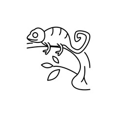Outline icon Adaptation Chameleon, symbolizes the ability to adapt to change.