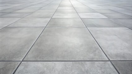 A perspective view of a large expanse of gray square tiles forming a seamless pavement