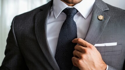 Confident job seeker preparing for networking event