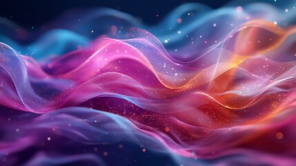 Abstract Neon Flow: A vibrant and captivating abstract illustration featuring a mesmerizing flow of...