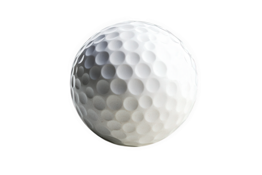 close-up of a white golf ball. showcasing its dimpled surface. which is designed to enhance aerodynamics and improve performance during play the ball is positioned against a plain background. emphasiz
