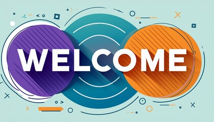 "WELCOME" overlapping letters vector banner. Generated image